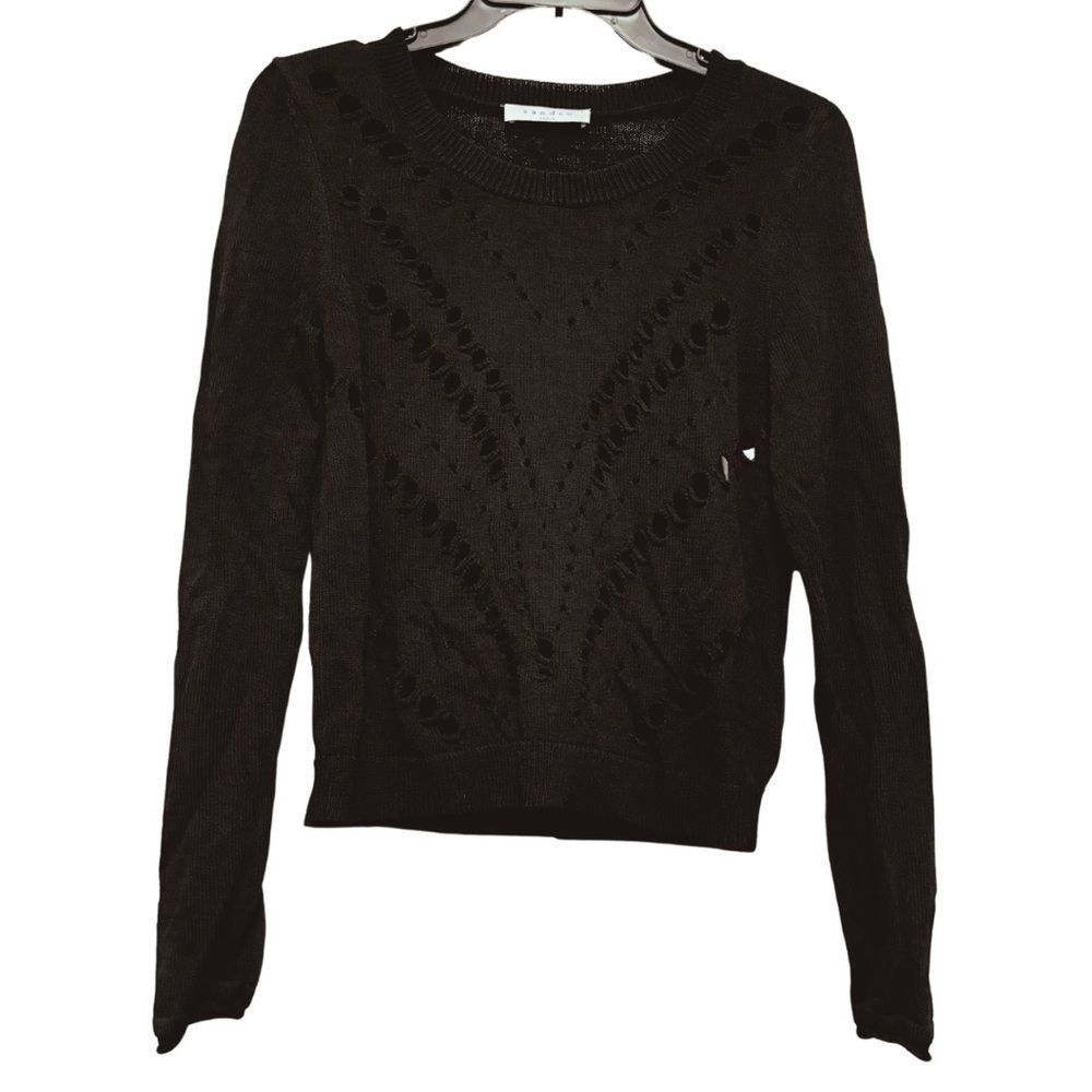 Sandro Eyelet Viscose Knit Pullover S8467E SIZE 1